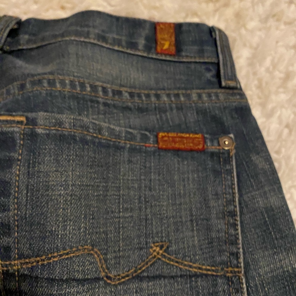 7 For All Mankind Boy Cut Bootcut Denim Jeans Size 27 0303 button fly - Picture 7 of 16